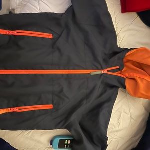 C9 Champion WIND BREAKER JACKET BOYS SIZE 7 Navy Blue and Neon Orange.
